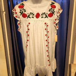 White with Floral dress